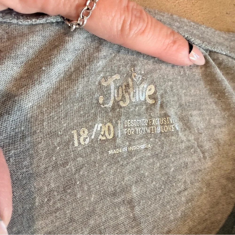 Justice Gray Tank Top with Pink Accents - Picture 4 of 6